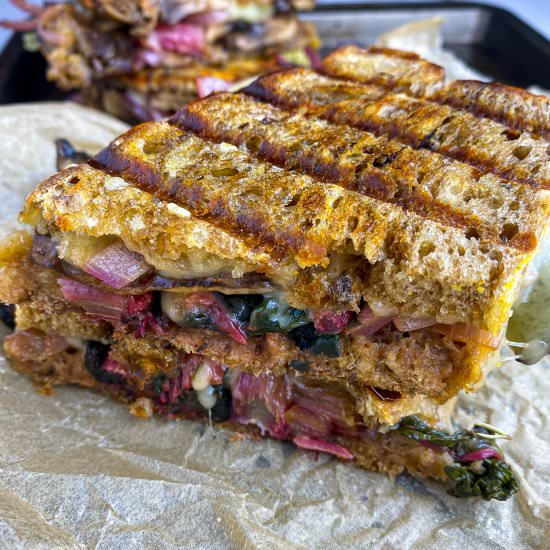 Portobello & Swiss Chard Panini - Recipe photo by TastefullyGrace