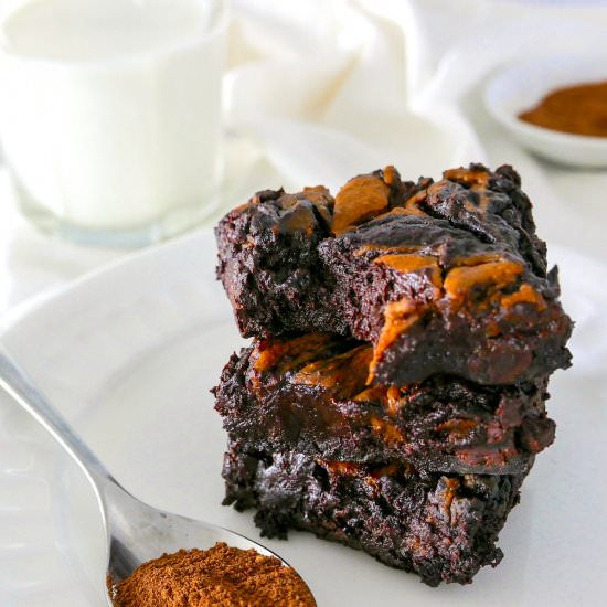 Healthy Pumpkin Swirl Brownies - Recipe photo by gastronotherapy