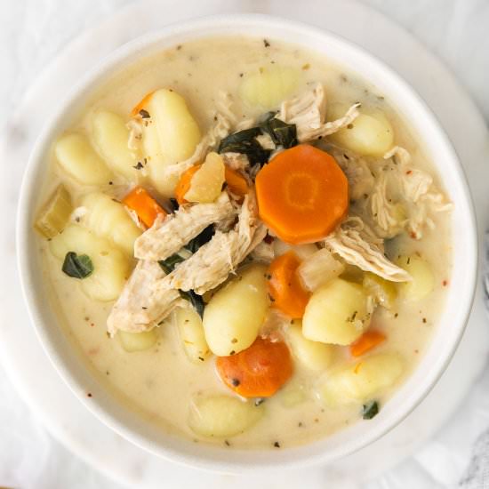 Slow Cooker Chicken Gnocchi Soup - Recipe photo by ToSimplyInspire