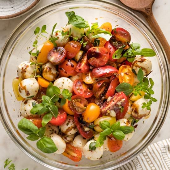 Marinated Mozzarella Salad - Recipe photo by nourishandfete