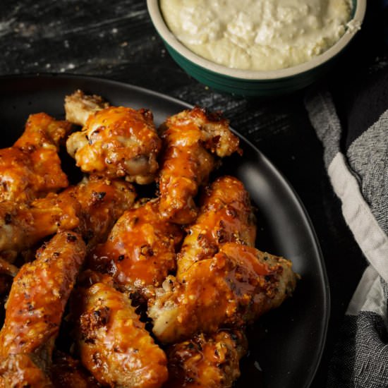Baked Buffalo Wings - Recipe photo by Barbara Curry