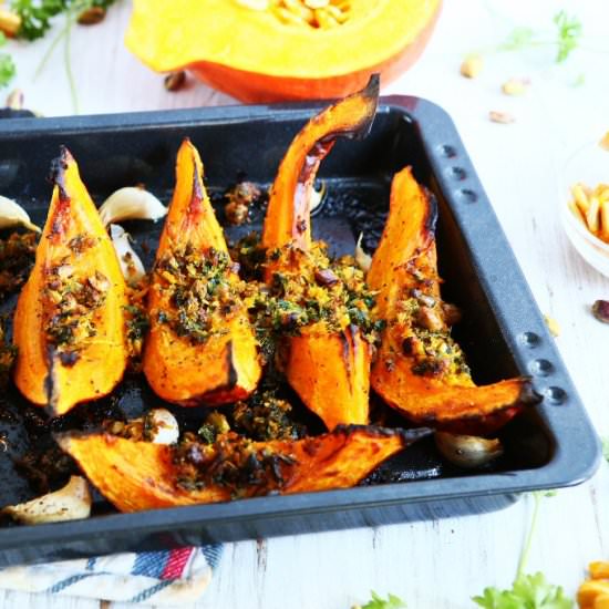 Roast Pumpkin and Pistachio Gremola - Recipe photo by angiesrecipes