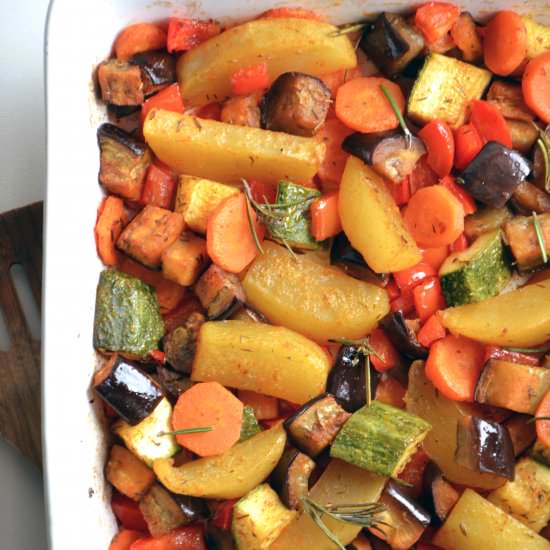 Easy roasted vegetables with spices - Recipe photo by Foodohfood