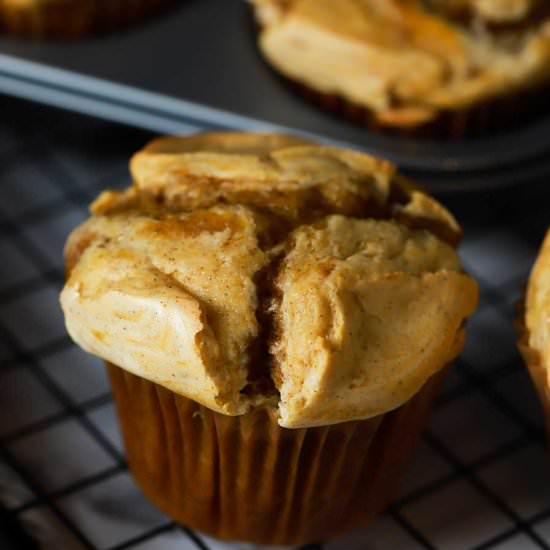 Jumbo Pumpkin Cream Cheese Muffins - Recipe photo by The HoneyBee