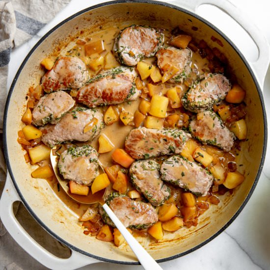 Pork Tenderloin with Apples - Recipe photo by FromScratchFast