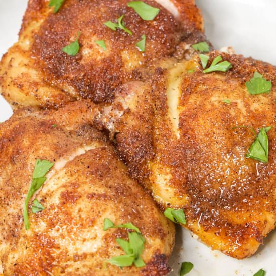 Crispiest Baked Chicken Thighs - Recipe photo by AllThingsMamma