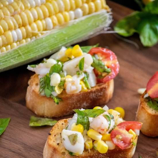 Seafood Bruschetta - Recipe photo by JawnsICooked