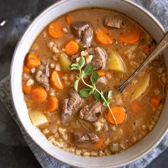 Beef Barley Soup - Recipe photo by theforkedspoon