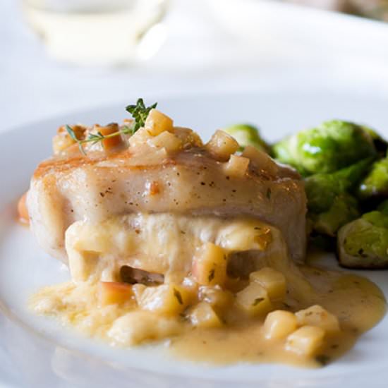Havarti + Apple Stuffed Pork Chops - Recipe photo by sipandsanity