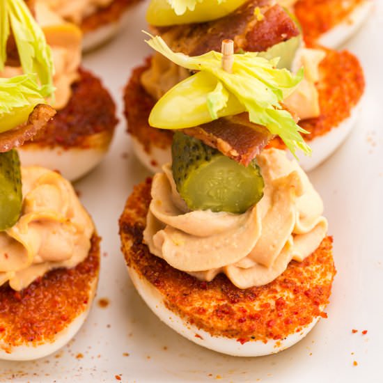 Bloody Mary Deviled Eggs - Recipe photo by familyfreshmeals