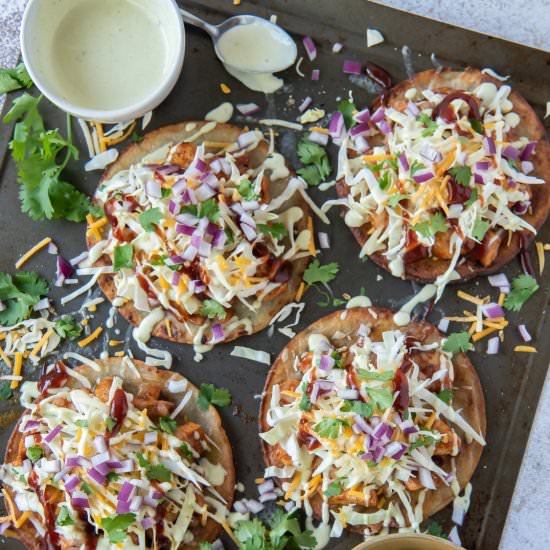 BBQ Chicken Tostadas - Recipe photo by Valeries Kitchen
