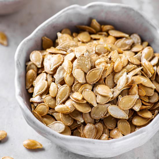 Roasted Pumpkin Seeds - Recipe photo by AllThingsMamma