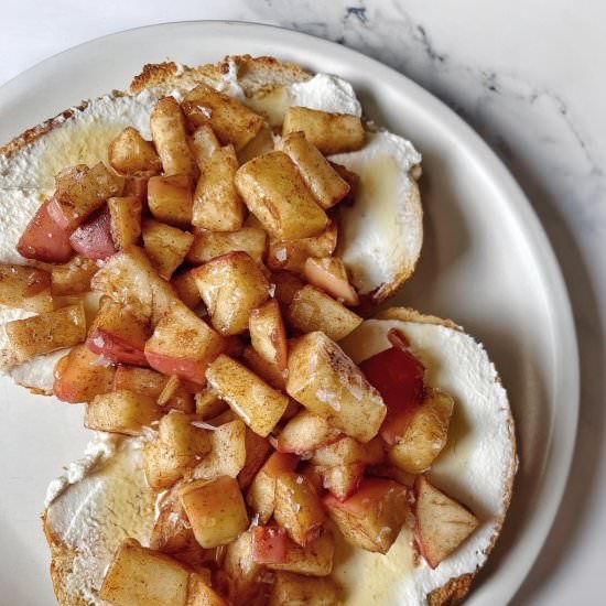 Apple Cinnamon Ricotta Toast - Recipe photo by HungryBlonde