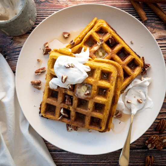 Pumpkin Pecan Waffles - Recipe photo by ThePypersKitchen