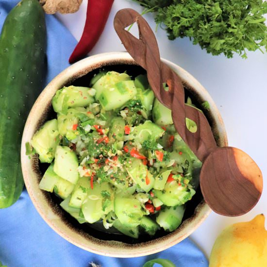 Wilted Cucumber Salad - Recipe photo by veryveganval