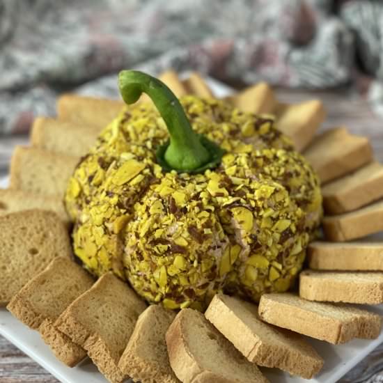Pumpkin-Shaped Port Wine Cheese Ball - Recipe photo by VictoryPublishing