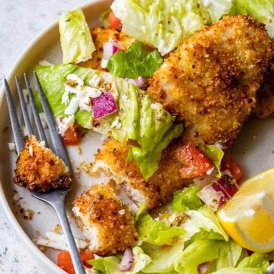 Air Fryer Chicken Milanese w Salad - Recipe photo by Skinnytaste