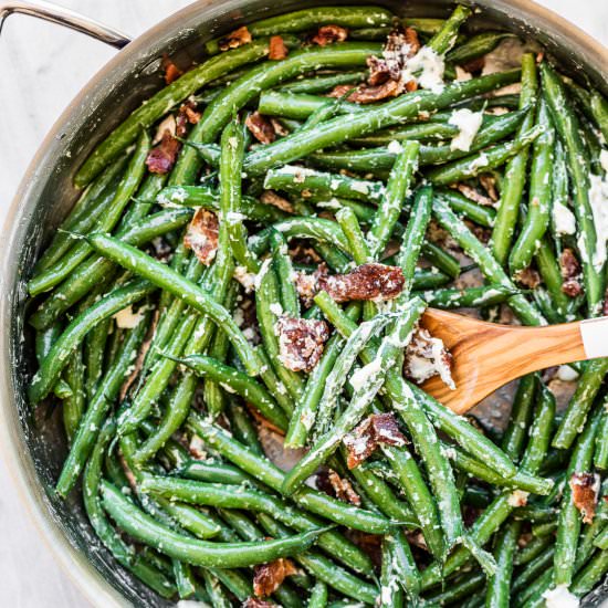 Green Beans with Bacon and Boursin - Recipe photo by The Endless Meal