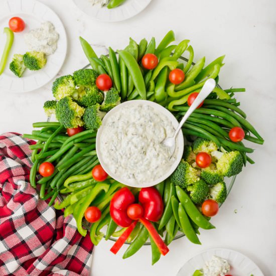 Christmas Wreath Veggie Tray - Recipe photo by completelychristmas