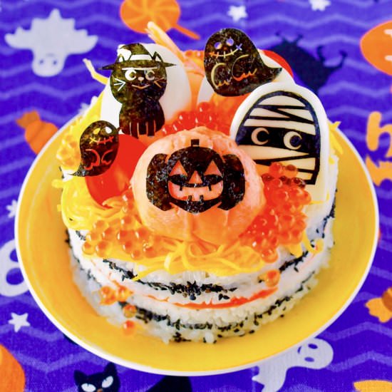 Easy Halloween Sushi Layer Cake - Recipe photo by ochikeron