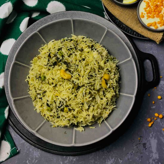 instant pot methi rice - Recipe photo by easyindiancookbook