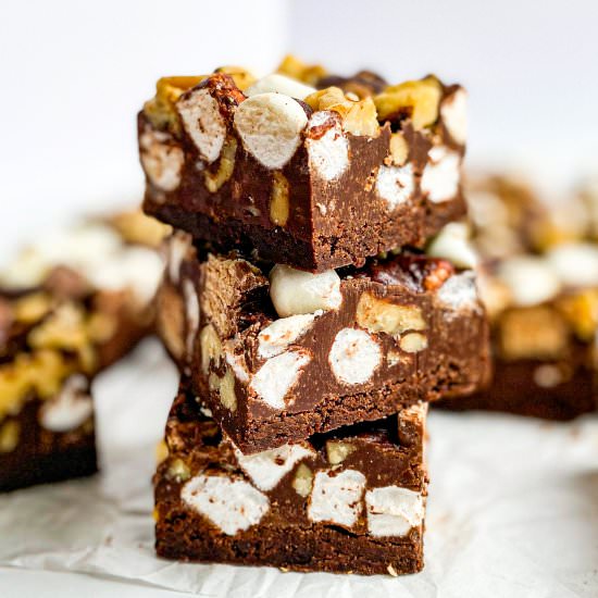 Rocky Road Chocolate Shortbread Bar - Recipe photo by cooksleepread