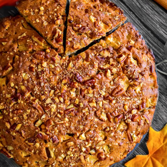 Brown Butter Apple Cake with Pecans - Recipe photo by EasycookingwithMolly