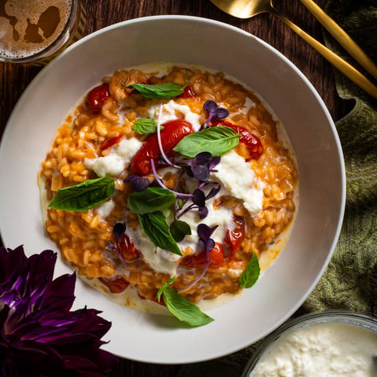 Creamy Tomato Risotto - Recipe photo by rhubarbandcod