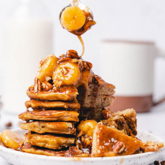 Bananas Foster Pancakes - Recipe photo by afullliving