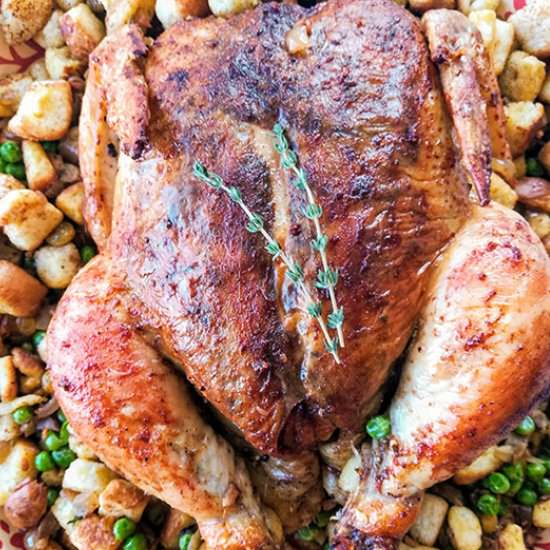 Roast Chicken and Stuffing - Recipe photo by The Inspirational Nook