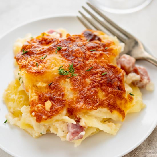 Potato Ham Au Gratin - Recipe photo by garlic and zest