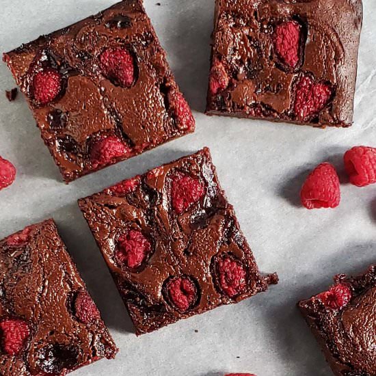 Nutella and Raspberry Brownies - Recipe photo by RaspberriesAndKohlrabi