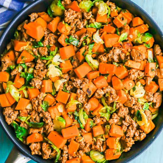 Turkey sausage and veggie skillet - Recipe photo by Family Food on the Table