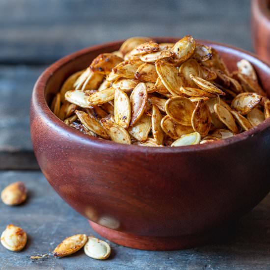 Air Fryer Pumpkin Seeds - Recipe photo by Healthy World Cuisine