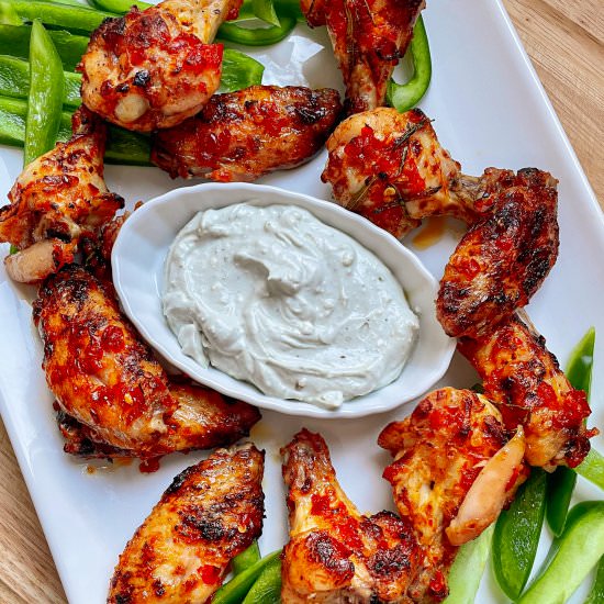 Calabrian Chili Chicken Wings - Recipe photo by onthebias
