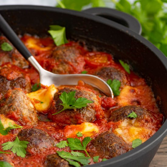 Oven Baked Meatballs with Sauce - Recipe photo by dishnthekitchen
