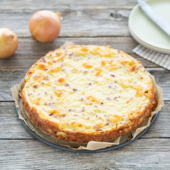 Quick Low Carb Onion Cake - Recipe photo by baking4happiness