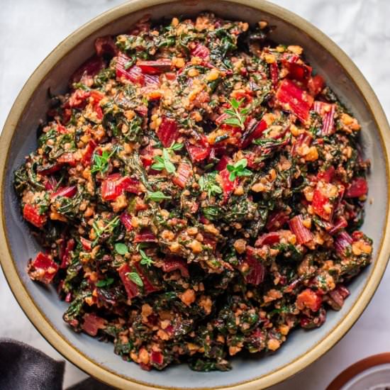 Walnut Sautéed Swiss Chard - Recipe photo by lavenderandmacarons