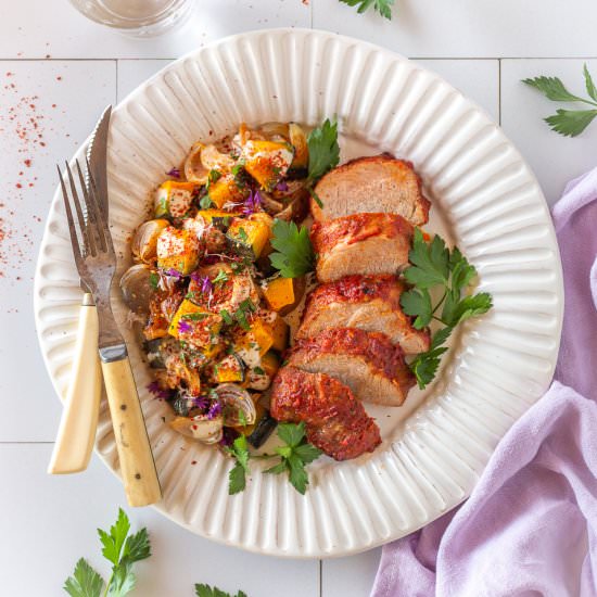 Harissa Rubbed Pork Tenderloin - Recipe photo by primalwellnesscoach
