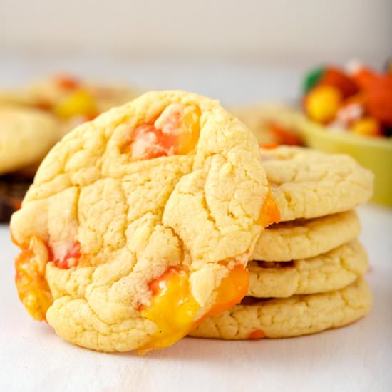 Easy Candy Corn Cookies - Recipe photo by CrayonsAndCravings