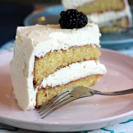 Almond cake with Italian meringue - Recipe photo by Food Gal