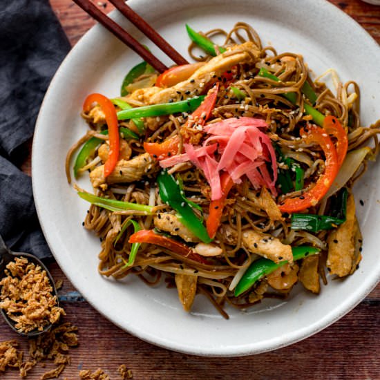 Chicken Yakisoba - Recipe photo by KitchenSanctuary