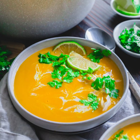 Buttercup Squash Soup - Recipe photo by Running to the Kitchen