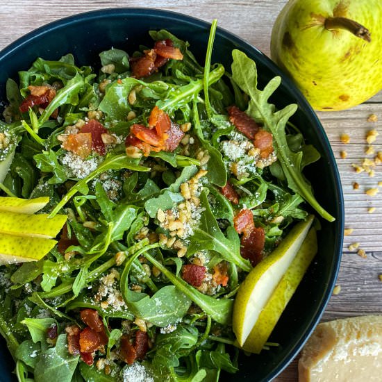 Pear Salad (Bacon, Walnuts & Parm) - Recipe photo by TastefullyGrace