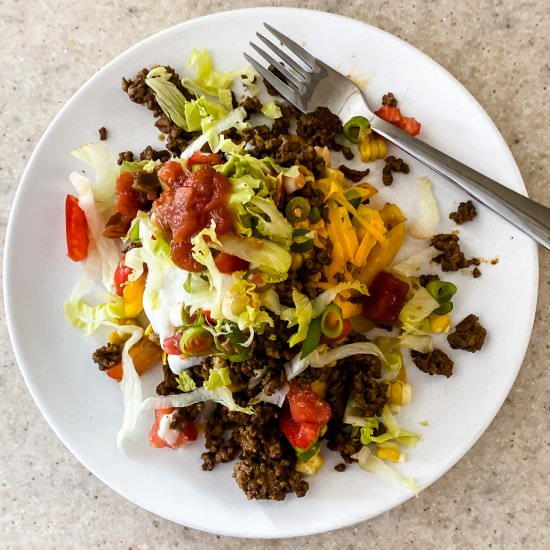 Loaded Beef Burrito Bowls - Recipe photo by Lisa G Cooks