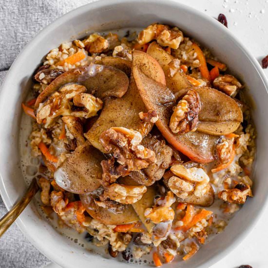 Carrot Cake Oatmeal - Recipe photo by tastythriftytimely