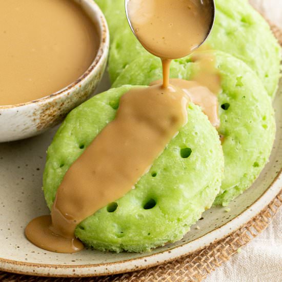Indonesian Coconut Pandan Pancakes - Recipe photo by Wandercooks