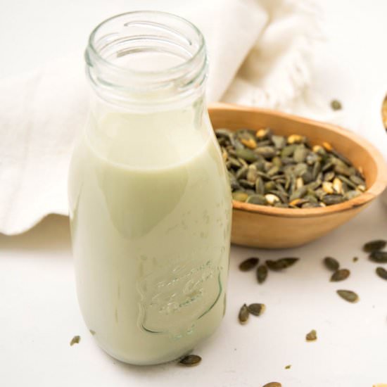 Pumpkin Seed Milk - Recipe photo by inthekitchnet