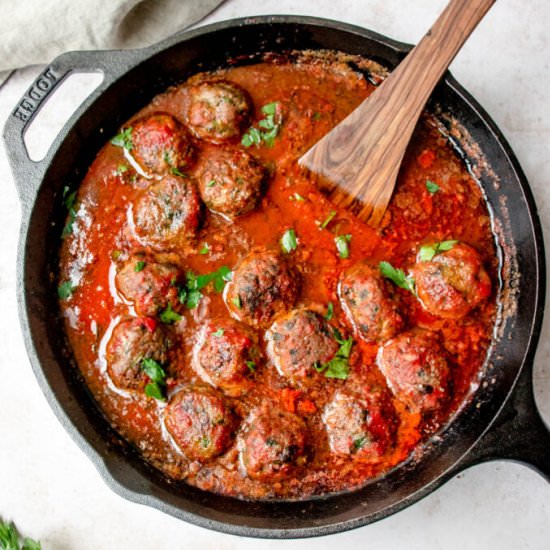 moroccan-inspired lamb meatballs - Recipe photo by healmedelicious