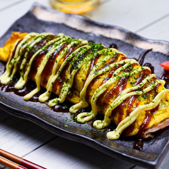 Tonpeiyaki Pork and Cabbage Omelet - Recipe photo by Sudachi Recipes